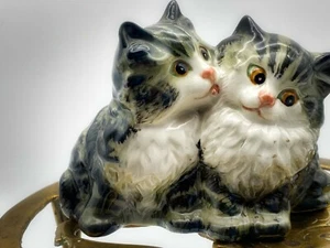 Vintage Porcelain Beswick Model Of 2 Cats 1316 Figurine Ornament - Picture 1 of 12
