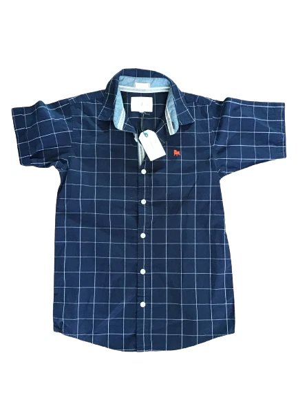 Jasper Conran Camicia da bambino a quadretti Cotone Maglia blu manica corta 12  - Imagen 1 de 4