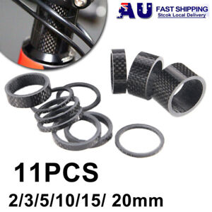 11pcs Bike Headset Spacers 2/3/5/10/15/20mm Carbon MTB for Fork Stem Washer Part