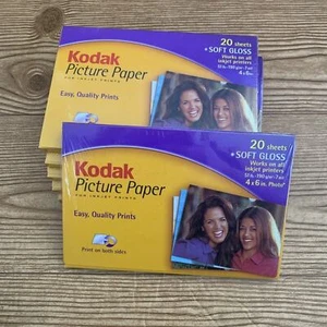 Lote de 6 NUEVO Papel Fotográfico Kodak Inyección de Tinta 20 Hojas Brillo Suave 51lb 7mi Ambos Lados - Imagen 1 de 5
