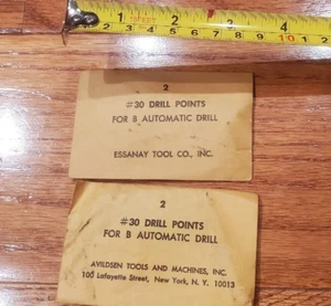 2 #30 Essanay & Avildsen Push Bohrer Bit Spitze 1/8 Zoll - Bild 1 von 1