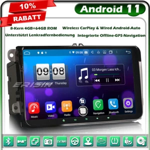 Radio de coche 9" DAB+ Android 12 GPS Navi para VW Passat Golf 5/6 Polo Tiguan Eos T5 - Imagen 1 de 12