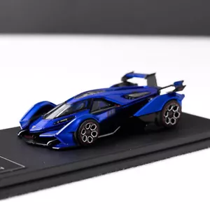 Modellino auto LMF scala 1/64 Lamborghini V12 Vision GT blu pressofuso giocattolo regalo - Foto 1 di 6