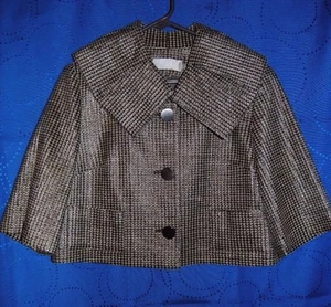 Women's BADGLEY MISCHKA Multi Color Woven Cropped Blazer Size 10 - Picture 1 of 5