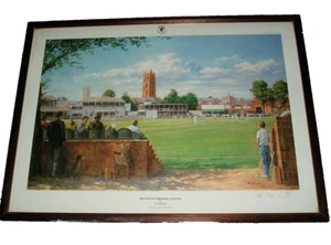 Framed Print of Somerset County Ground by Alan Fearnley (signed limited edition) - Picture 1 of 3