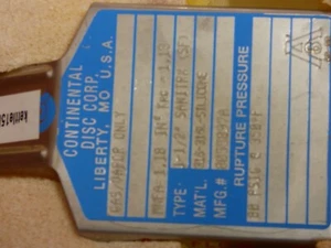 Neu in OVP Continental Disk Corp. Berstscheibe 80 psig @ 350 Grad Fahrenheit - Bild 1 von 6