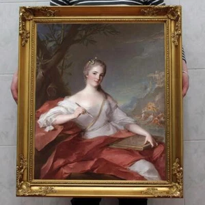 Old Master-Art Portrait Antique Oil Painting lady girl on canvas 30"x40" - Picture 1 of 2