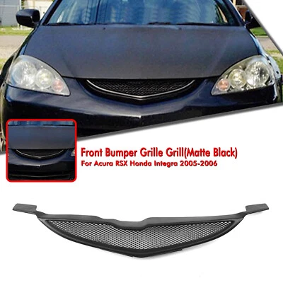 Kit de parrilla de parachoques delantero para Acura RSX Honda Integra 2005-2006 negro mate Foto 1 de 4