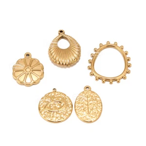 5pcs Stainless Steel Pendants Solid Medal Charm for DIY Necklace Jewelry Making - Picture 1 of 16