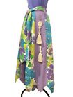 Vintage Chessa Davis XL Patchwork Skirt Turquoise Prairie Psychedelic EC Floral