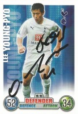 LEE YOUNG-PYO SIGNED TOTTENHAM 2007/2008 MATCH ATTAX TRADING CARD+COA