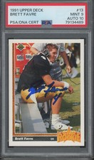 1991 Upper Deck #13 Brett Favre Autograph RC Rookie Mint PSA 9 10 Auto