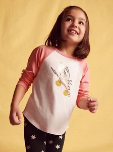 NWT Tea Collection Metallic Hermes Raglan Tee Skate Pink Size 4 - Picture 1 of 1