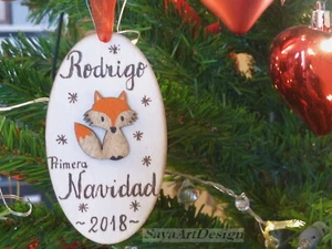 Primo Natale di Bebè. Ornamento di Albero di Natale in Legno Personalizzato. - Imagen 1 de 15