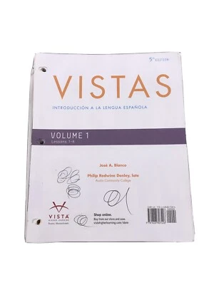 Vistas 5th Edition Volume 1 Intro To Spanish Lessons 1-6 Fits In 3 Ring Binder - Image 1 of 4