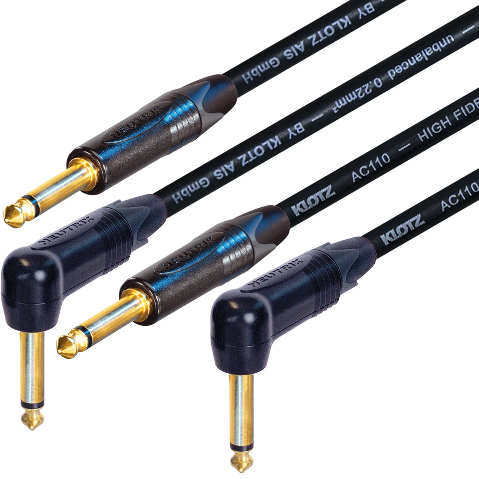 Klotz Neutrik AC110 Guitar Lo Cap Cable Lead Black Gold Higher End Studio Sound