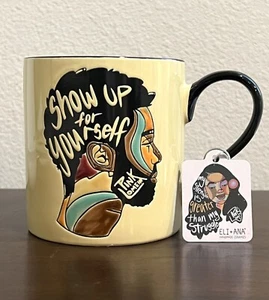 Show Up For Yourself Handcrafted Ceramic Coffee Cup Mug Pink Lomein 18oz NEW - Picture 1 of 8