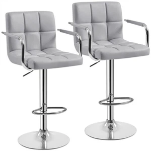 Bar Stools with Armrest, PU Leather Swivel Stools Set of 2 for Kitchen, Home Bar - Picture 1 of 156