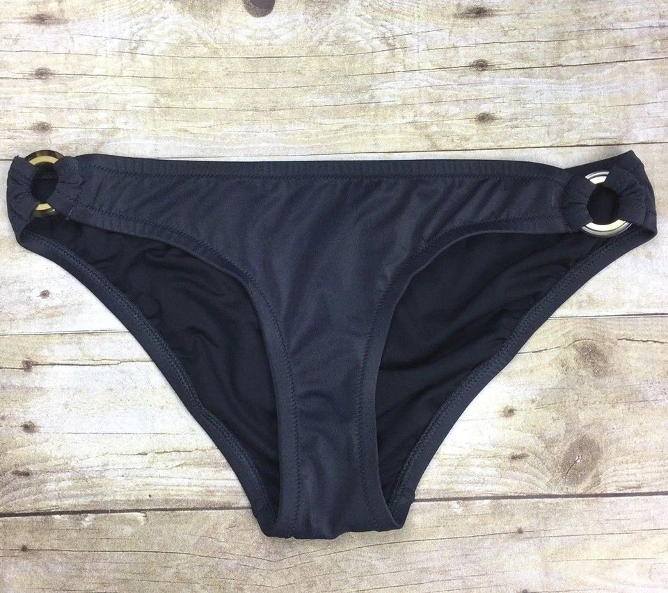 全新带标签 J. CREW 双色戒指 HIPSTER 08289 比基尼游泳底部 DCH 灰色 XS — 第 1/1 张图片