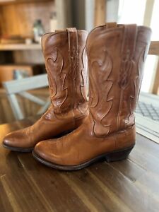 Lucchese SZ 9.5 EE M1005.R4 Handmade Cole Ranch Hand Brown Western Cowboy Boots