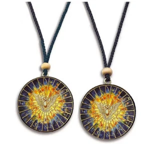 Holy Spirit - Icona Lamina d'Oro - Ciondolo Icona Room Reversibile 2 Lati - 2 Pollici - Foto 1 di 2