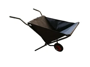 Folding Wheelbarrow Black Lightweight Garden Space Saving Foldable Wheel Barrow - Picture 1 of 2