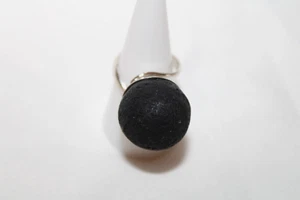 Vintage Sterling Silver Meteorite Ring Large Statement Artisan 20mm - Picture 1 of 9