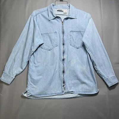 Gitano Women Medium Chambray Zip Up Collared Jacket Shirt Denim Y2K - Изображение 1 из 4