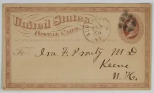 Star Newspaper, Burlington, VT. 1873 notice on UX card to Keene, NH. - Picture 1 of 2