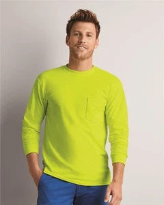 Gildan - Ultra Cotton Long Sleeve T-Shirt with a Pocket - 2410 - Picture 1 of 7