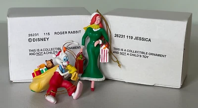 ** DE COLECCIÓN ** Adornos de Navidad Grolier Roger Rabbit & Jessica Rabbit ~ Nuevo en caja Foto 1 de 4