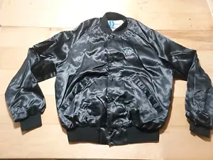 Vintage GM Proud Satin Style Button Up Size Jacket Large Black Dunbrooke USA - Picture 1 of 10
