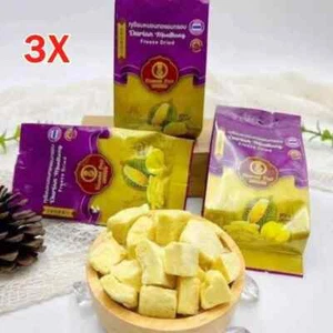 Monthong Durian Vacuum Freeze Dried 3-Pack Premium Thai 3x10g ทุเรียน หมอนทอง - Picture 1 of 11