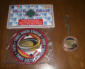STEELERS PIRATES THREE RIVERS STADIUM PATCH & KEYCHAIN 1970-2000 - Picture 1 of 2