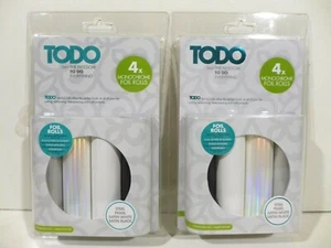 Lot of 2 Packs TODO Color Monochrome Foil Rolls Variety White Black Steel 4 Each - Picture 1 of 5