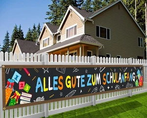 HOWAF Alles Gute Zum Schulanfang Banner für Einschulung Deko, Stoff Banner für S - Bild 1 von 7