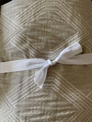 West Elm Abstract Curtain Drape Pole Pocket 48 x 96 Flax/Natural New Diamond - Image 1 of 4