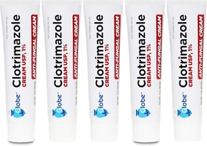 5 Pack Anti-Fungal Cream Cure Athletes Foot, Jock Itch,Compare to Lotrimin AF 1% - Picture 1 of 8