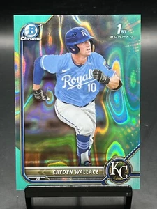 2022 Bowman Draft Cayden Wallace #BDC-12 Chrome Aqua Lava Refractor /199 1st - Bild 1 von 2