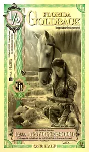 Billete de lámina de oro 1/2 FLORIDA Goldback Aurum 1/2000 oz 24kt .999 ¡Fino EN STOCK!! - Imagen 1 de 4