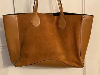 Rebecca Minkoff Pippa Unlined Suede Tote Bag Nutmeg - Image 1 of 4