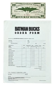 Batman Bucks Bills Warner Bros Vintage 1989 Film Promo Modulo Ordine Raro Sacramento - Foto 1 di 17