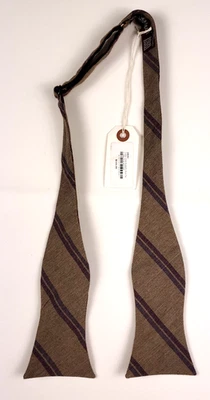 Alexander Olch Gray Blue Red Brown English Cotton Wool Bow Tie Adults NWTS - Image 1 of 4