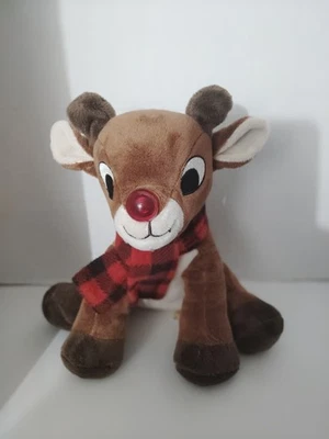 RUDOLPH THE RED NOSED REINDEER Stuffed Animal PLUSH SINGING LIGHT UP DAN DEE 11” - Image 1 of 4