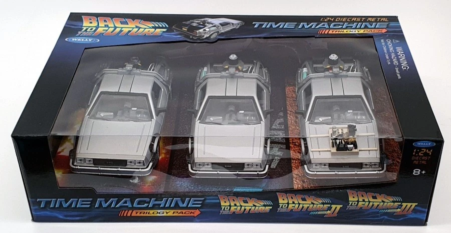 Welly 1/24 Scale 22400-3G Time Machine Trilogy Pack Back To The Future DeLorean - Image 1 of 4