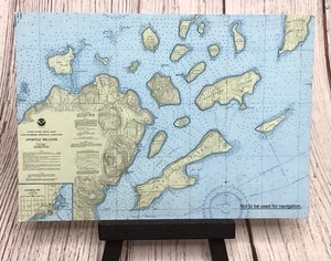 Apostle Islands - Chart Map Wisconsin WI Postcard - Picture 1 of 4