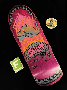 RARE Shark Pink Old School NYC Reissue Shut Prime Shaped Skateboard Deck - Picture 1 of 7