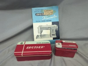 Brother Sewing Machine Tins, Manual, and Parts - Picture 1 of 6