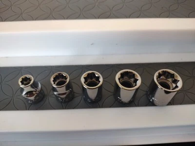 Craftsman USA (NOS) 5pc SAE 8-Point 3/8" Drive Socket Set Lot (1/4" to 1/2") - Image 1 of 2