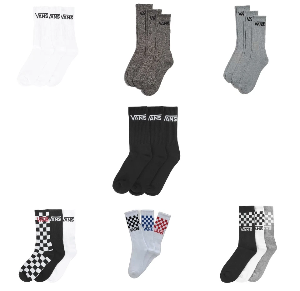 Paquete de 3 calcetines Vans Classic Crew de mezcla de algodón a media pantorrilla lavables a máquina Foto 1 de 1